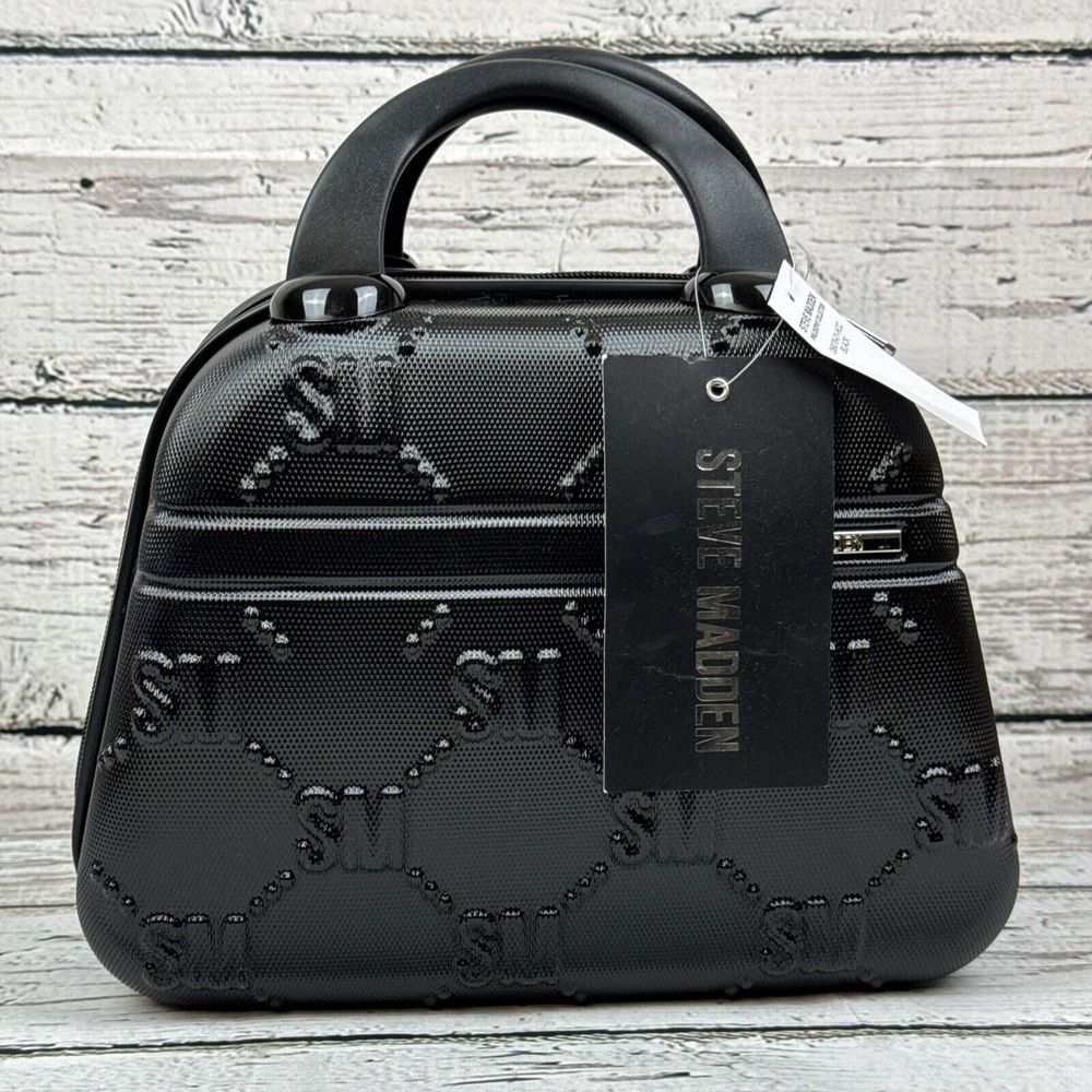 Steve Madden Hardshell Bifold Black Beauty Travel Case Lightweight - NWT